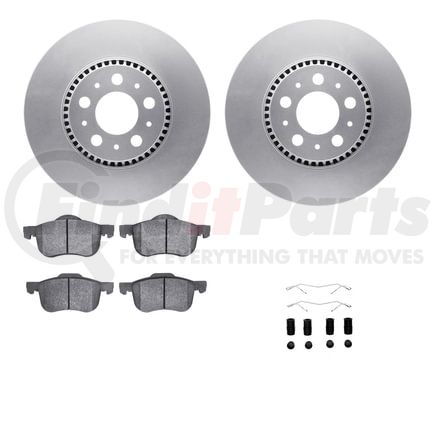 Dynamic Friction Company 4512-27072 GEOSPEC Coated Rotors with 5000 Brake Pads - Ceramic and Hardware