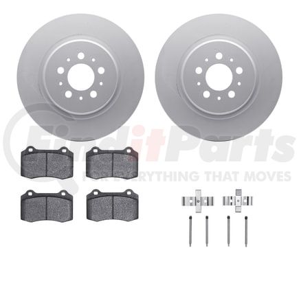Dynamic Friction Company 4512-27077 GEOSPEC Coated Rotors with 5000 Brake Pads - Ceramic and Hardware