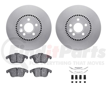 Dynamic Friction Company 4512-27099 GEOSPEC Coated Rotors with 5000 Brake Pads - Ceramic and Hardware