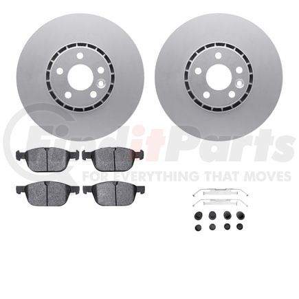 Dynamic Friction Company 4512-27100 GEOSPEC Coated Rotors with 5000 Brake Pads - Ceramic and Hardware