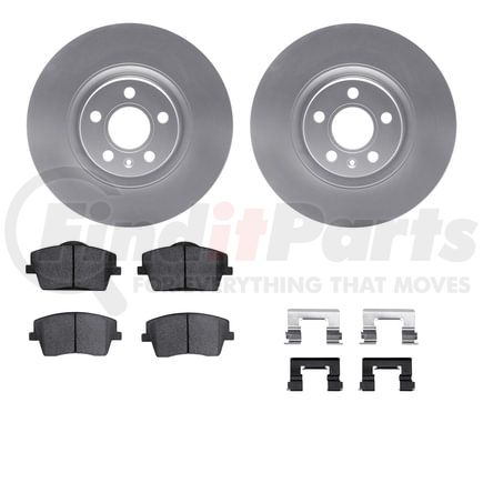 Dynamic Friction Company 4512-27118 GEOSPEC Coated Rotors with 5000 Brake Pads - Ceramic and Hardware