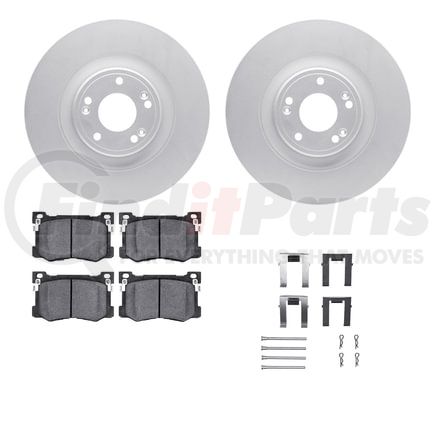 Dynamic Friction Company 4512-03146 GEOSPEC Coated Rotors with 5000 Brake Pads - Ceramic and Hardware