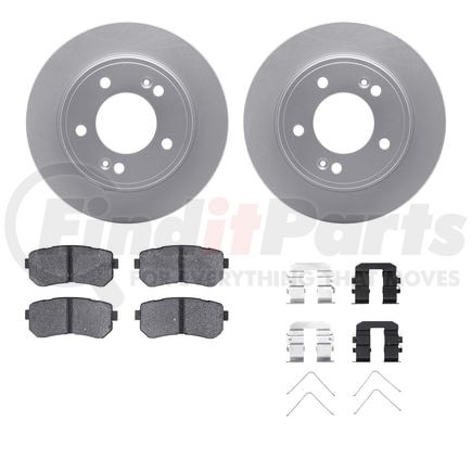 Dynamic Friction Company 4512-03149 GEOSPEC Coated Rotors with 5000 Brake Pads - Ceramic and Hardware