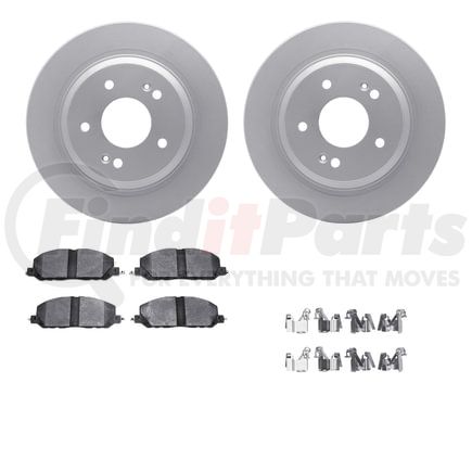 Dynamic Friction Company 4512-03195 GEOSPEC Coated Rotors with 5000 Brake Pads - Ceramic and Hardware