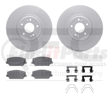 Dynamic Friction Company 4512-03197 GEOSPEC Coated Rotors with 5000 Brake Pads - Ceramic and Hardware