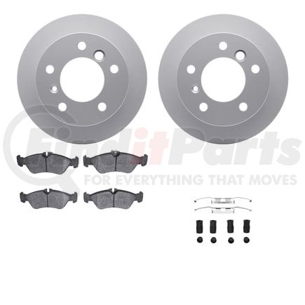 Dynamic Friction Company 4512-40093 GEOSPEC Coated Rotors with 5000 Brake Pads - Ceramic and Hardware