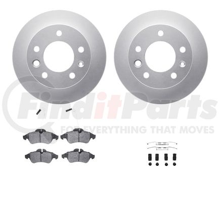 Dynamic Friction Company 4512-40097 GEOSPEC Coated Rotors with 5000 Brake Pads - Ceramic and Hardware