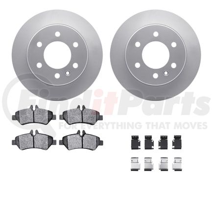 Dynamic Friction Company 4512-40105 GEOSPEC Coated Rotors with 5000 Brake Pads - Ceramic and Hardware