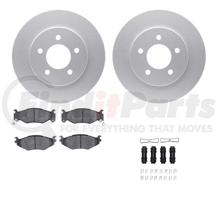 Dynamic Friction Company 4512-40122 GEOSPEC Coated Rotors with 5000 Brake Pads - Ceramic and Hardware