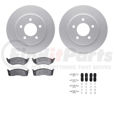 Dynamic Friction Company 4512-40123 GEOSPEC Coated Rotors with 5000 Brake Pads - Ceramic and Hardware