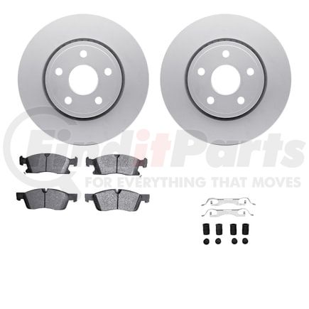 Dynamic Friction Company 4512-42048 GEOSPEC Coated Rotors with 5000 Brake Pads - Ceramic and Hardware
