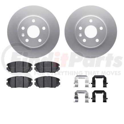 Dynamic Friction Company 4512-45049 GEOSPEC Coated Rotors with 5000 Brake Pads - Ceramic and Hardware