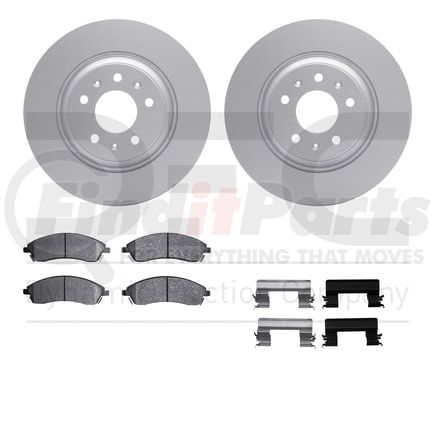 Dynamic Friction Company 4512-46076 GEOSPEC Coated Rotors with 5000 Brake Pads - Ceramic and Hardware