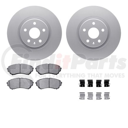 Dynamic Friction Company 4512-46098 GEOSPEC Coated Rotors with 5000 Brake Pads - Ceramic and Hardware
