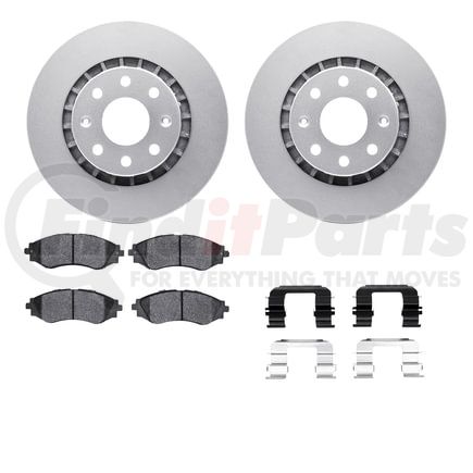 Dynamic Friction Company 4512-47059 GEOSPEC Coated Rotors with 5000 Brake Pads - Ceramic and Hardware