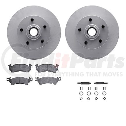 Dynamic Friction Company 4512-47061 GEOSPEC Coated Rotors with 5000 Brake Pads - Ceramic and Hardware