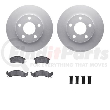 Dynamic Friction Company 4512-47070 GEOSPEC Coated Rotors with 5000 Brake Pads - Ceramic and Hardware