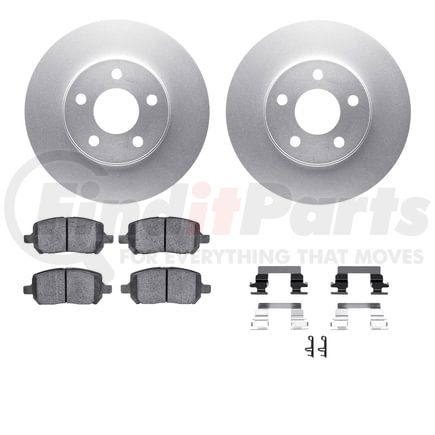 Dynamic Friction Company 4512-47080 GEOSPEC Coated Rotors with 5000 Brake Pads - Ceramic and Hardware