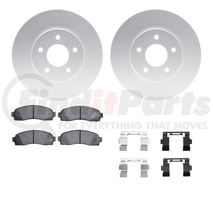 Dynamic Friction Company 4512-47108 GEOSPEC Coated Rotors with 5000 Brake Pads - Ceramic and Hardware