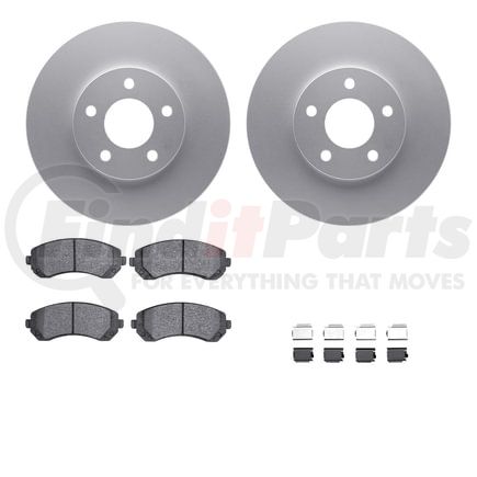 Dynamic Friction Company 4512-47110 GEOSPEC Coated Rotors with 5000 Brake Pads - Ceramic and Hardware