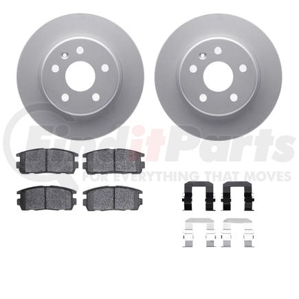 Dynamic Friction Company 4512-47114 GEOSPEC Coated Rotors with 5000 Brake Pads - Ceramic and Hardware