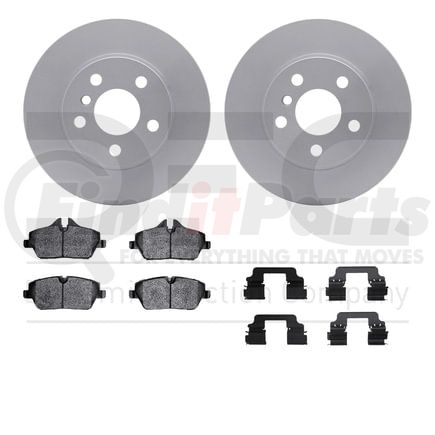 Dynamic Friction Company 4512-31262 GEOSPEC Coated Rotors with 5000 Brake Pads - Ceramic and Hardware