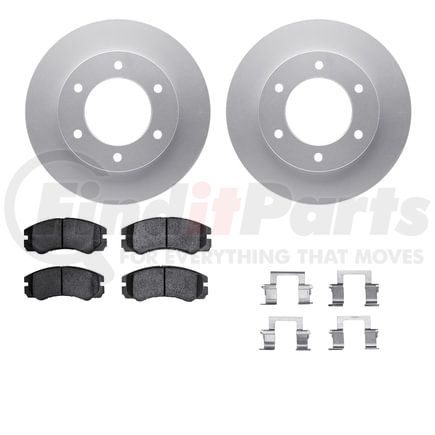 Dynamic Friction Company 4512-37009 GEOSPEC Coated Rotors with 5000 Brake Pads - Ceramic and Hardware