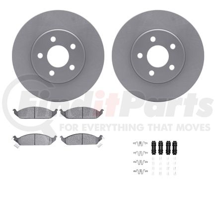 Dynamic Friction Company 4512-39033 GEOSPEC Coated Rotors with 5000 Brake Pads - Ceramic and Hardware
