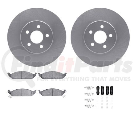 Dynamic Friction Company 4512-39034 GEOSPEC Coated Rotors with 5000 Brake Pads - Ceramic and Hardware