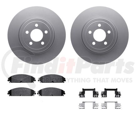 Dynamic Friction Company 4512-39043 GEOSPEC Coated Rotors with 5000 Brake Pads - Ceramic and Hardware