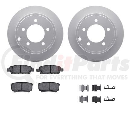 Dynamic Friction Company 4512-39054 GEOSPEC Coated Rotors with 5000 Brake Pads - Ceramic and Hardware