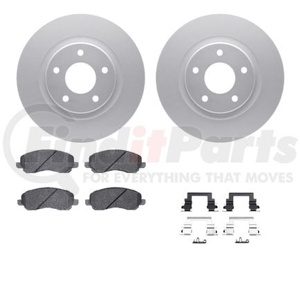 Dynamic Friction Company 4512-39056 GEOSPEC Coated Rotors with 5000 Brake Pads - Ceramic and Hardware