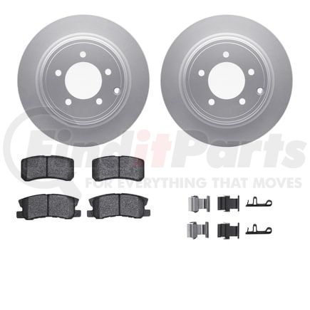 Dynamic Friction Company 4512-39059 GEOSPEC Coated Rotors with 5000 Brake Pads - Ceramic and Hardware