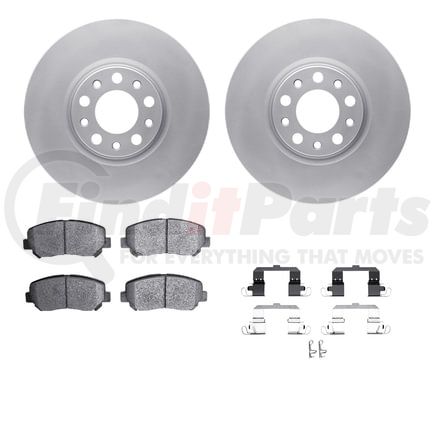 Dynamic Friction Company 4512-39060 GEOSPEC Coated Rotors with 5000 Brake Pads - Ceramic and Hardware