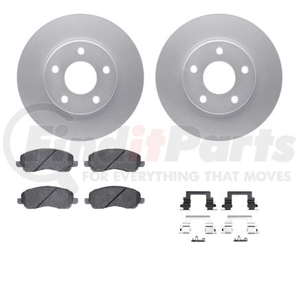 Dynamic Friction Company 4512-40087 GEOSPEC Coated Rotors with 5000 Brake Pads - Ceramic and Hardware
