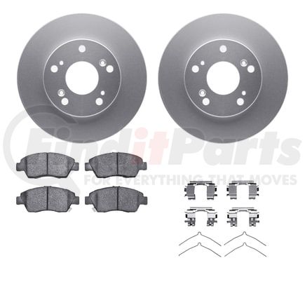 Dynamic Friction Company 4512-59126 GEOSPEC Coated Rotors with 5000 Brake Pads - Ceramic and Hardware