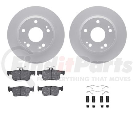 Dynamic Friction Company 4512-59187 GEOSPEC Coated Rotors with 5000 Brake Pads - Ceramic and Hardware