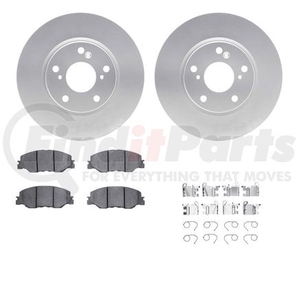 Dynamic Friction Company 4512-59193 GEOSPEC Coated Rotors with 5000 Brake Pads - Ceramic and Hardware
