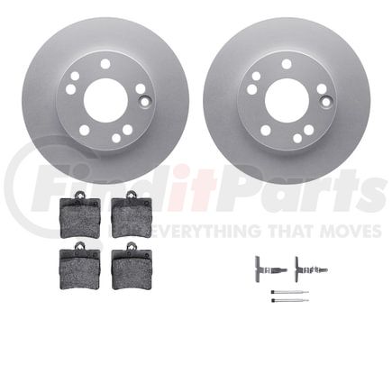 Dynamic Friction Company 4512-63125 GEOSPEC Coated Rotors with 5000 Brake Pads - Ceramic and Hardware