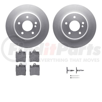 Dynamic Friction Company 4512-63136 GEOSPEC Coated Rotors with 5000 Brake Pads - Ceramic and Hardware