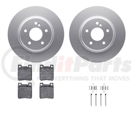 Dynamic Friction Company 4512-63141 GEOSPEC Coated Rotors with 5000 Brake Pads - Ceramic and Hardware