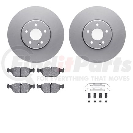 Dynamic Friction Company 4512-63148 GEOSPEC Coated Rotors with 5000 Brake Pads - Ceramic and Hardware