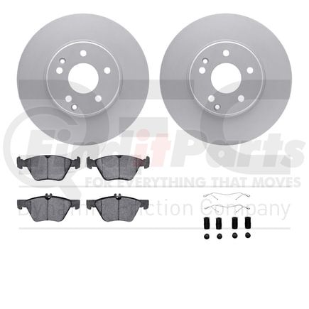 Dynamic Friction Company 4512-63152 GEOSPEC Coated Rotors with 5000 Brake Pads - Ceramic and Hardware