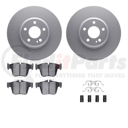 Dynamic Friction Company 4512-63240 GEOSPEC Coated Rotors with 5000 Brake Pads - Ceramic and Hardware