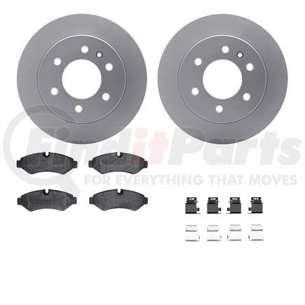 Dynamic Friction Company 4512-63246 GEOSPEC Coated Rotors with 5000 Brake Pads - Ceramic and Hardware