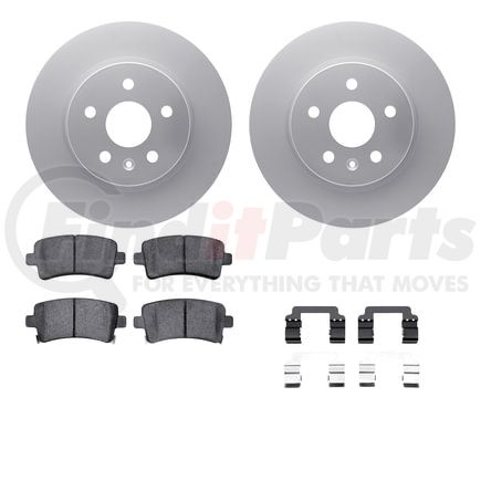 Dynamic Friction Company 4512-65051 GEOSPEC Coated Rotors with 5000 Brake Pads - Ceramic and Hardware
