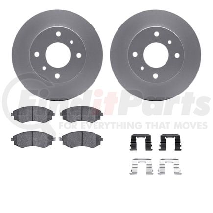 Dynamic Friction Company 4512-67076 GEOSPEC Coated Rotors with 5000 Brake Pads - Ceramic and Hardware