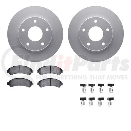 Dynamic Friction Company 4512-48106 GEOSPEC Coated Rotors with 5000 Brake Pads - Ceramic and Hardware