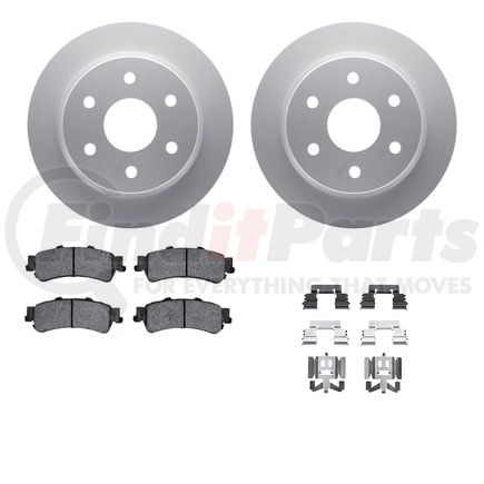 Dynamic Friction Company 4512-48109 GEOSPEC Coated Rotors with 5000 Brake Pads - Ceramic and Hardware