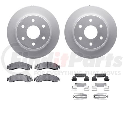 Dynamic Friction Company 4512-48116 GEOSPEC Coated Rotors with 5000 Brake Pads - Ceramic and Hardware